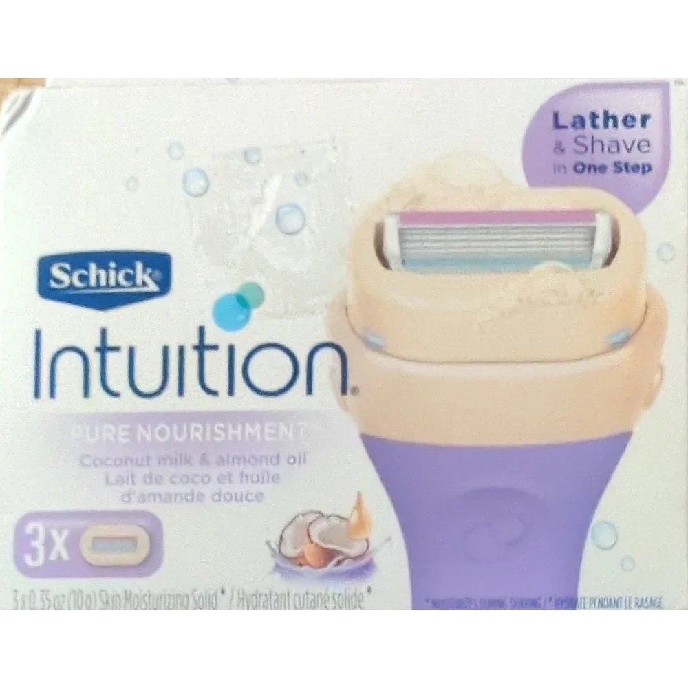 LOT OF 5 Schick Intuition Pure Nourishment Razor Refills 3 Count Coconut Almond
